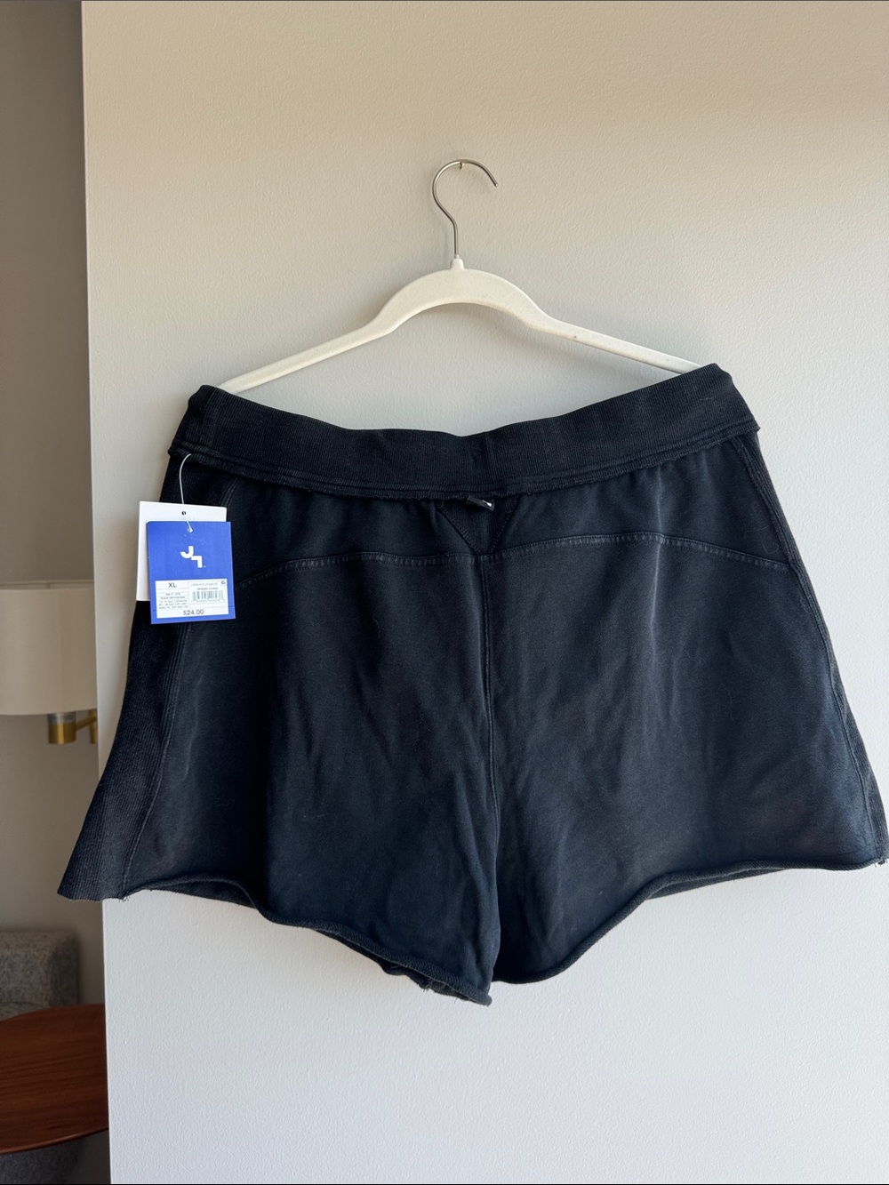 NWT JoyLab Black French Terry Drawstring Shorts - Picture 3 of 3